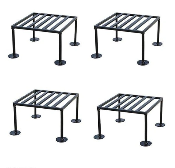  Iron  Square  Planter Stand  It is very light in weight and so it can be moved easily as per your needs Pack of 4 -  Free Size, Black, Iron,  Pack of 4, Square